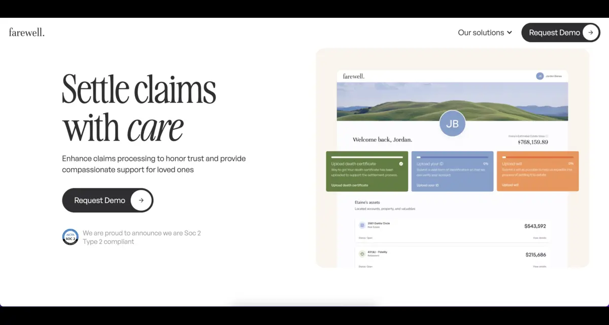 Farewell AI Powered Estate Settlement Platform